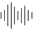 Sound wave icon displayed prominently against a black background, symbolizing audio and sound technology.