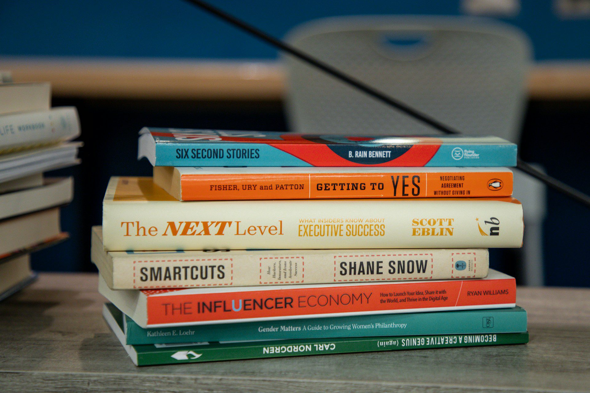 books on table